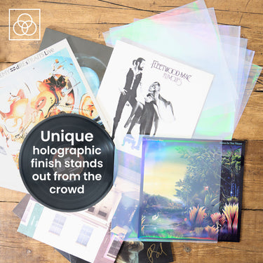 12″ Vinyl Record Outer Sleeves – Retro Holographic Effect – 25