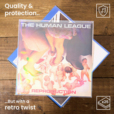 12″ Vinyl Record Outer Sleeves – Retro Holographic Effect – 25