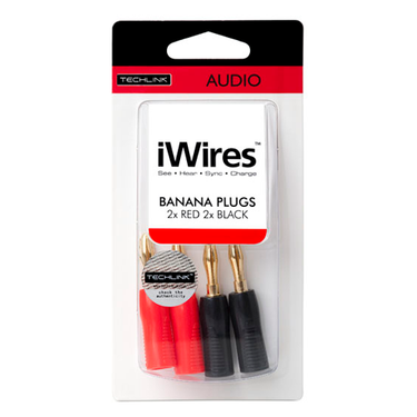 Techlink Iwires Premium 4mm Banana Plugs Pack Of 4