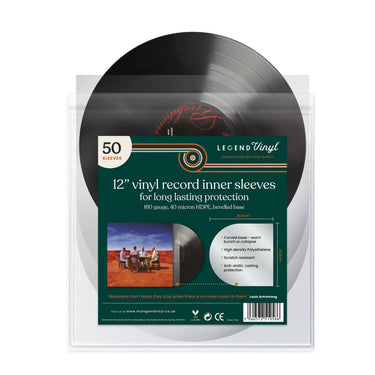 12″ HDPE Inner Record Sleeves With Curved Base – Pack of 50
