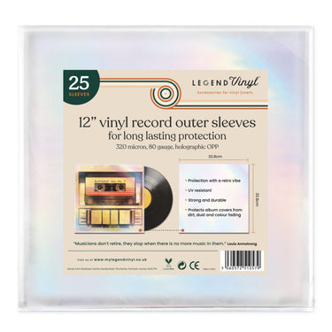 12″ Vinyl Record Outer Sleeves – Retro Holographic Effect – 25