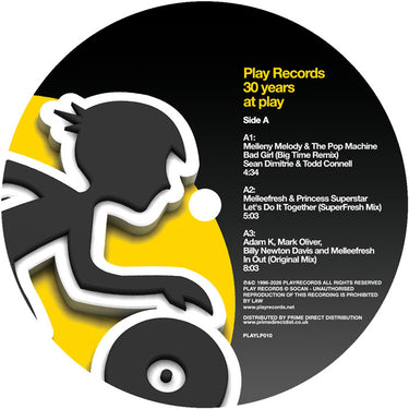 Various Artists - deadmau5 / MelleFresh - deadmau5 / MelleFresh - Play Records: 30 Years at Play - 2LP - Transparent Yellow Vinyl  [RSD 2026]