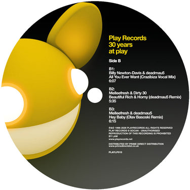Various Artists - deadmau5 / MelleFresh - deadmau5 / MelleFresh - Play Records: 30 Years at Play - 2LP - Transparent Yellow Vinyl  [RSD 2026]