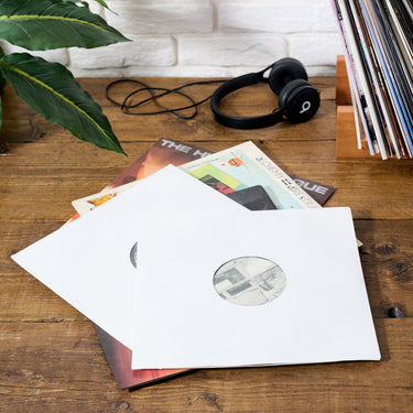 Pack of 25 HDPE lined White acid free kraft paper LP inner sleeves